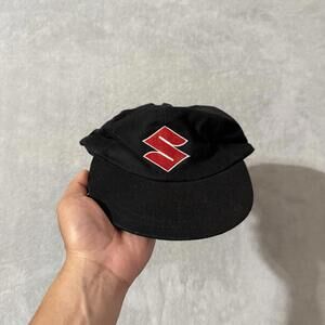 Suzuki Racing Hat Black Red Embroidered Adjustable Cap Moto Men’s